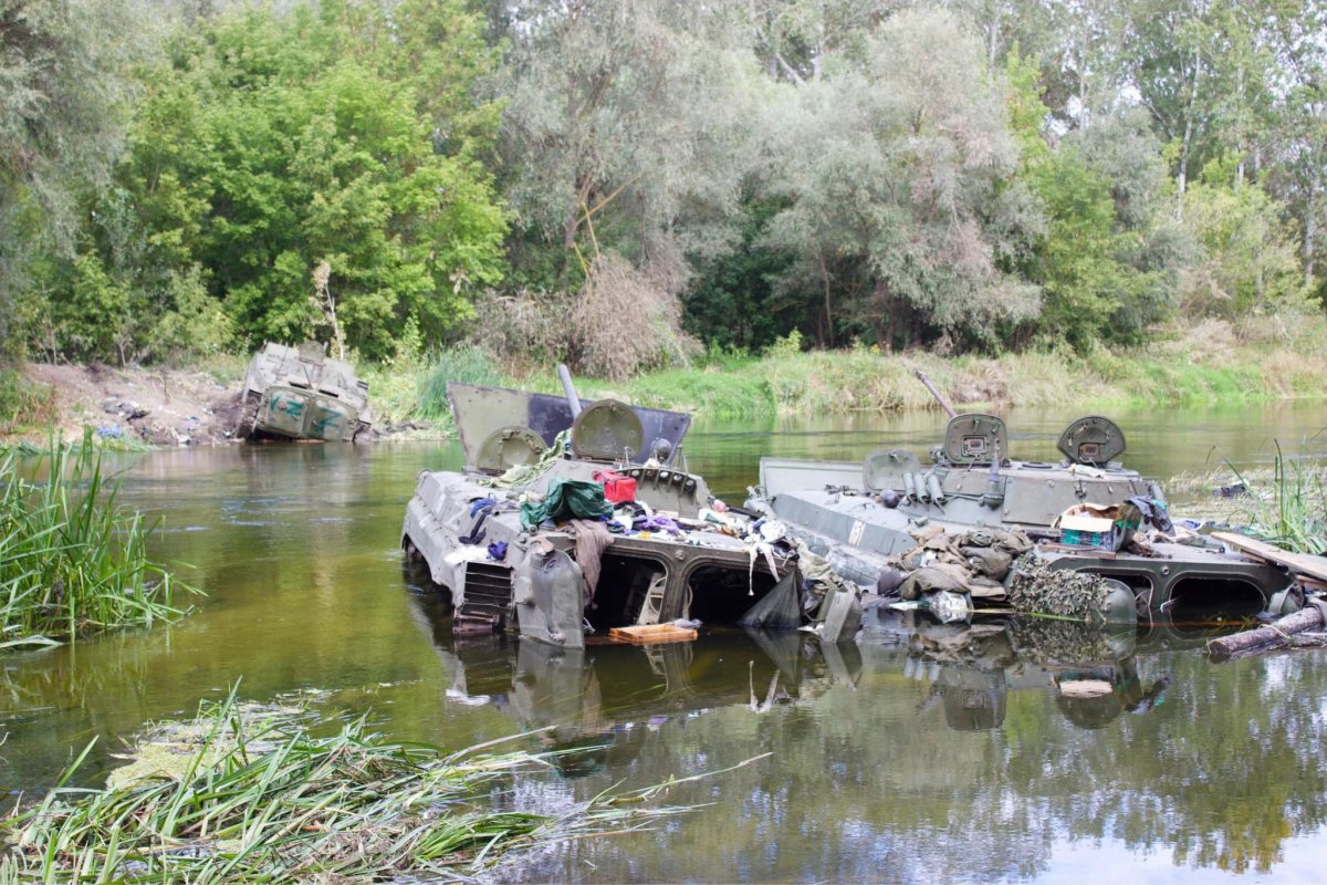 Equipment abandoned by the Russian forces during their retreat
