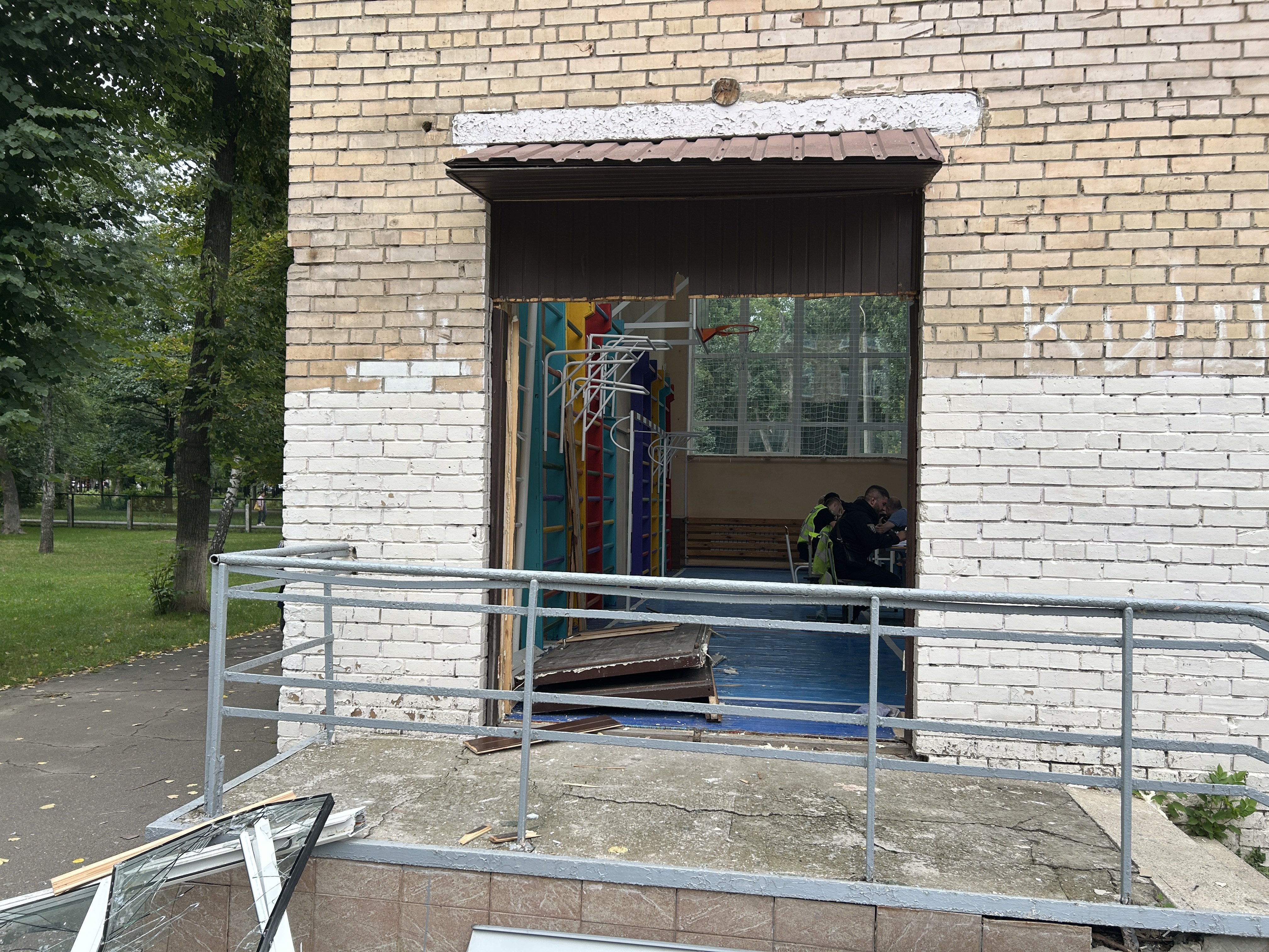 Entrance to the school gym from the street
