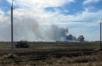 Saky airfield on fire in Crimea