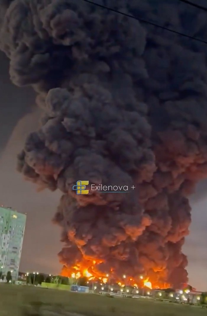 As a result of the drone attack, the Wildberries logistics centre is on fire