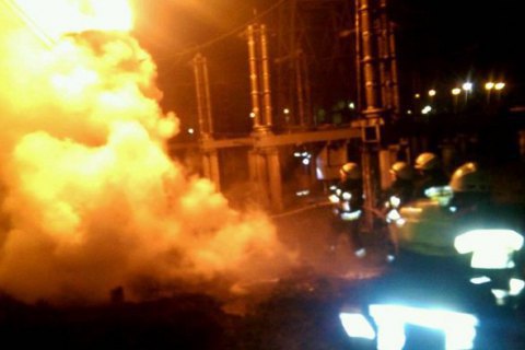 Prydniprovska thermal plant catches fire