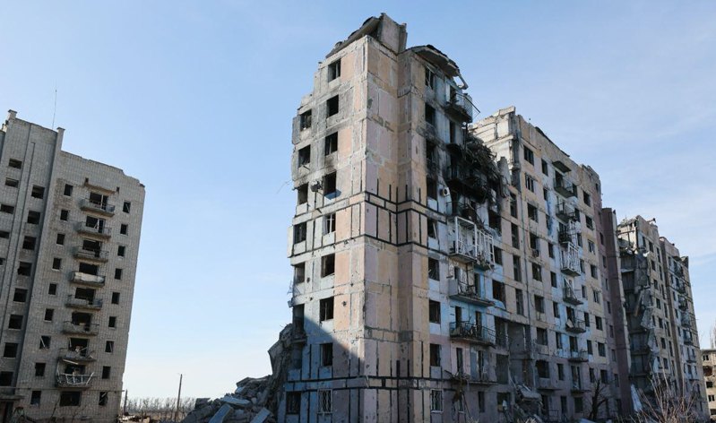 Avdiyivka destroyed by heavy fighting, February 2024.