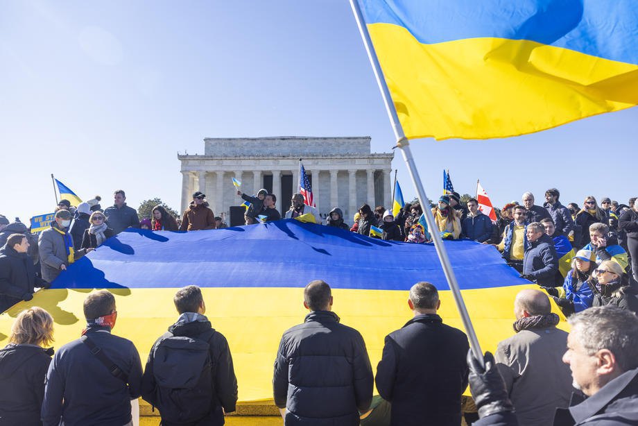 Rally in support of Ukraine in Washington, March 2022.