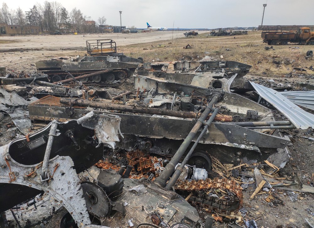 Destroyed equipment of the Russian occupiers at Hostomel airport