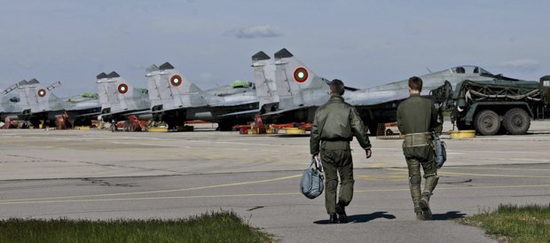 MiG-29 of the Bulgarian Air Force at the base