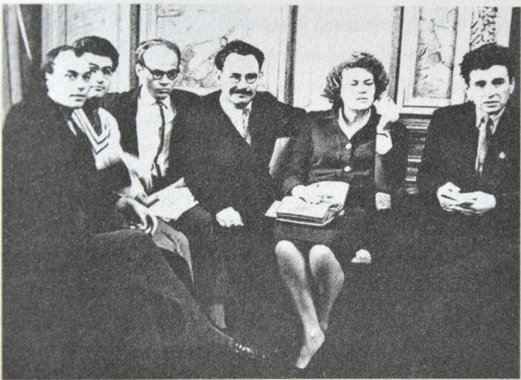 Sixtiers: Mykola Vinhranovskyy, Ivan Dziuba, Ivan Drach, Ivan Svitlychnyy, Lina Kostenko, Yevhen Sverstyuk, Kyiv, 1963