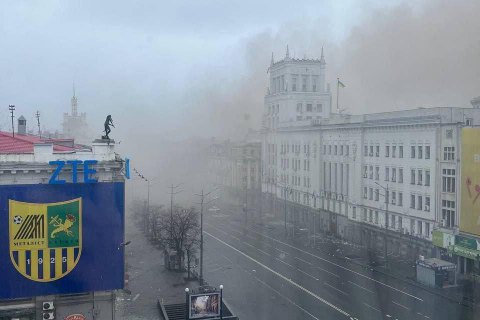 Russian cruise missile strikes the building of the Kharkiv City Council