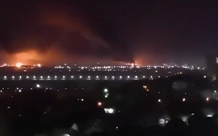 Oil depot on fire in Russia's Bryansk