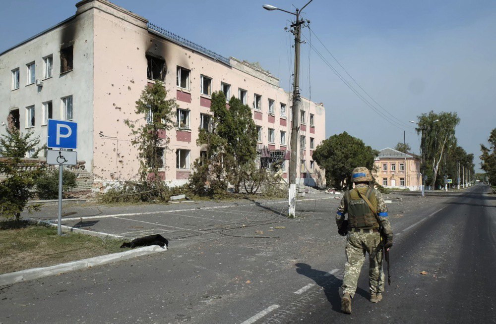 Ukrainian serviceman in Sudzha, Kursk Region