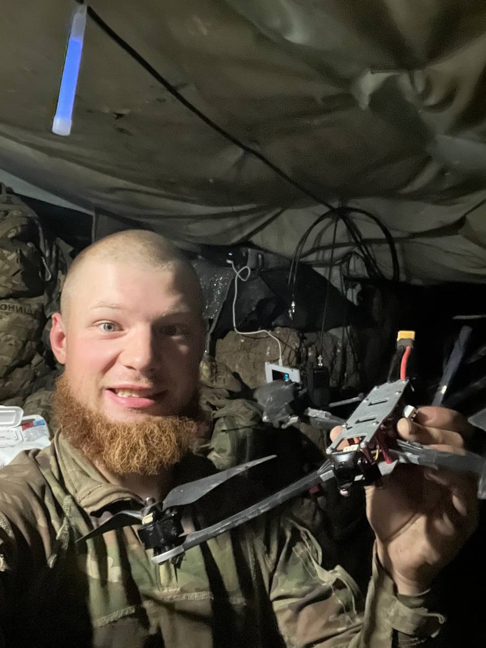 Vladyslav Stotskyy in the trench during the 67-day confrontation with Russian troops near Siversk, Donetsk direction, summer 2024.