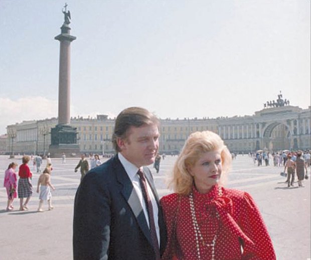 Donald Trump and his wife Ivana in Leningrad, July 1987