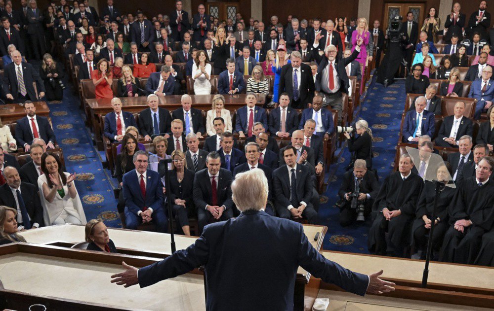 US President Donald Trump during his address to Congress, 4 March 2025.