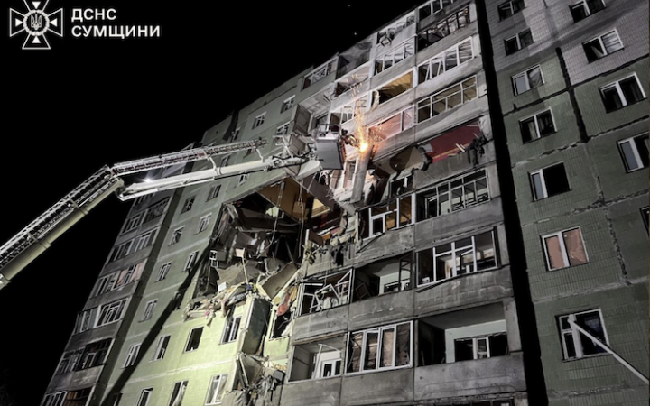 Shahed drone strikes multi-storey building in Sumy, causing casualties