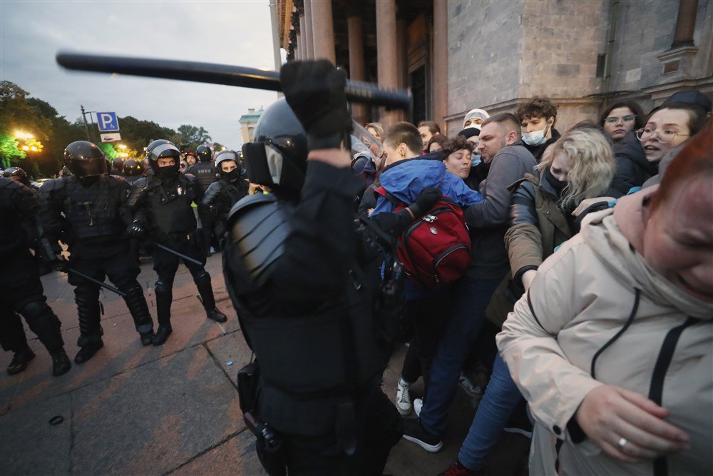 Protests in St Petersburg, Russia, 21 September 2022