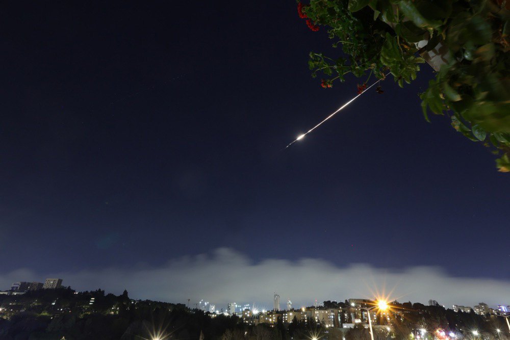  Israeli Iron Dome air defence system intercepts Iranian missiles over Jerusalem, Israel, 4 March 2026.