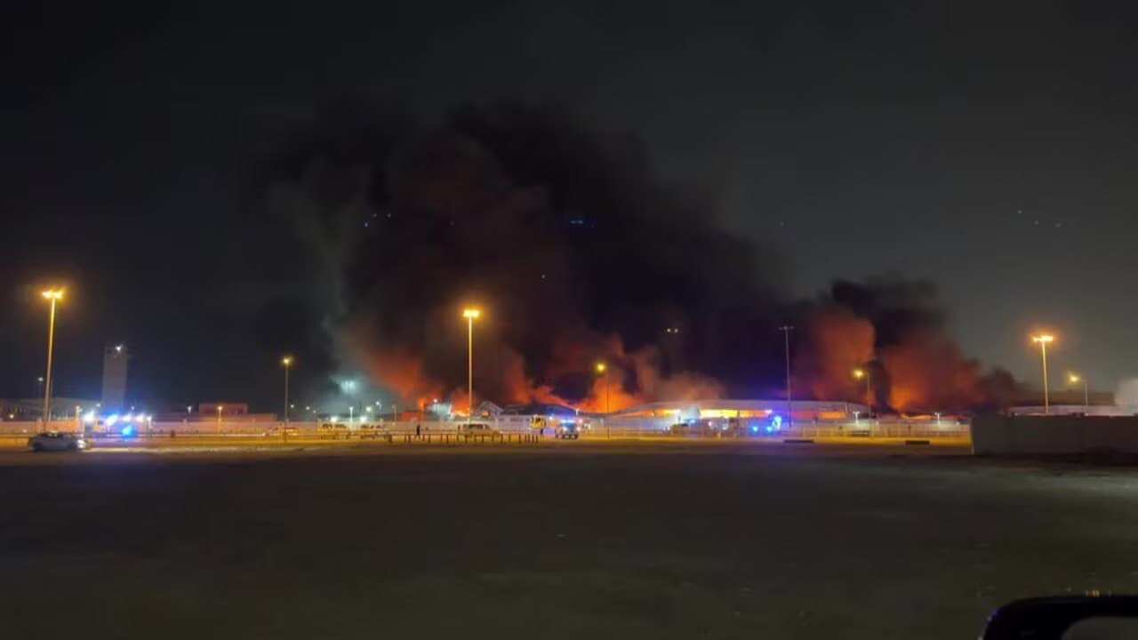 Thick smoke rises above US naval base in capital of Bahrain