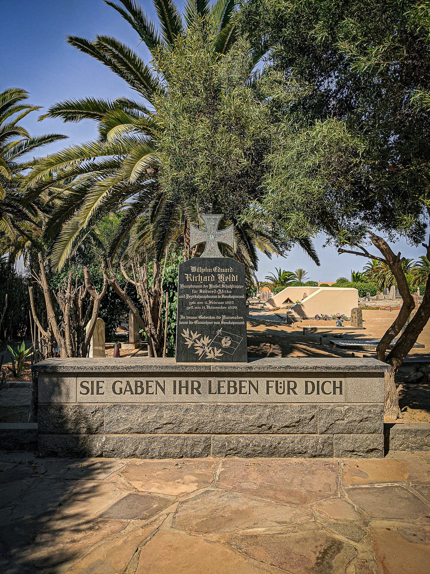 The tomb of the coloniser in the cemetery in Swakopmund.