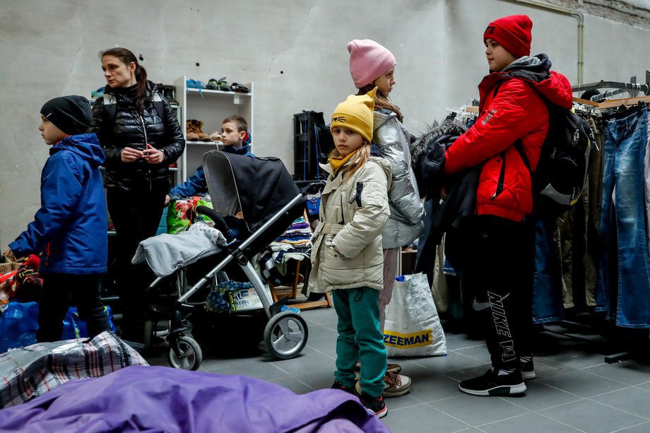 Assistance Station for Ukrainian refugees in Brussels, Belgium, 8 June 2022