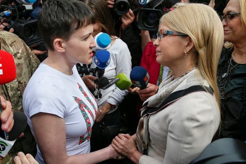 Savchenko visits Fatherland party office