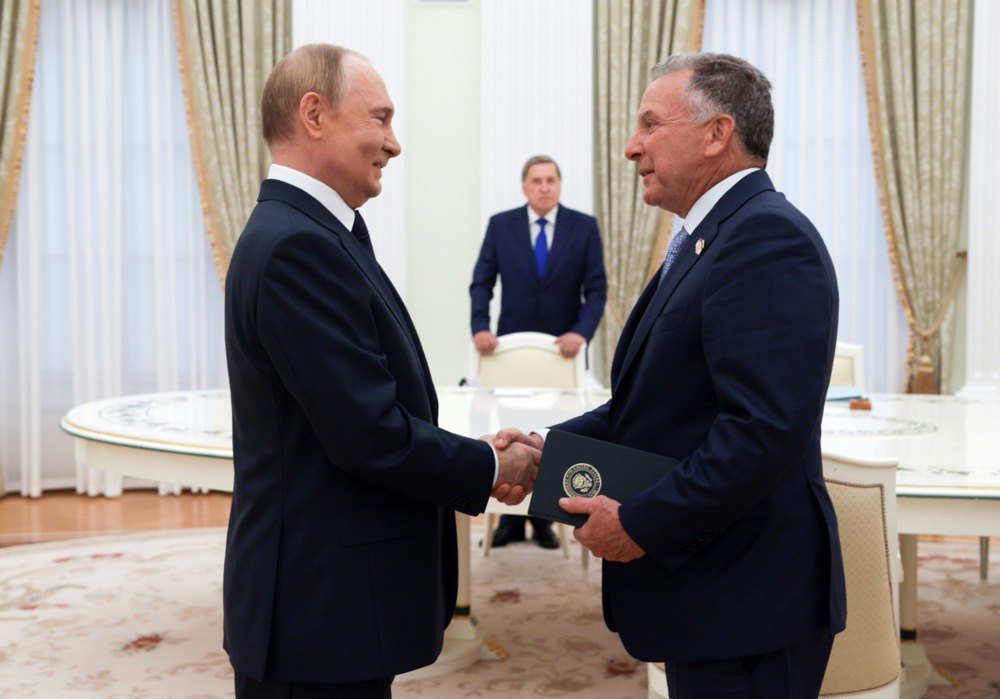 Putin and US Special Envoy for the Middle East Steve Witkoff during a meeting in the Kremlin, Moscow, 6 August 2025.