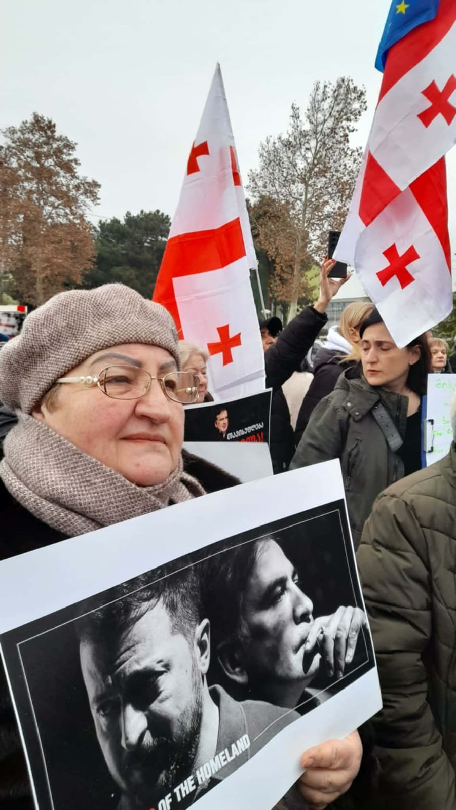 Protest in Georgia demanding the release of Mikheil Saakashvili from prison.