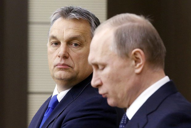 Viktor Orban during a meeting with Vladimir Putin in Moscow, 17 February 2016