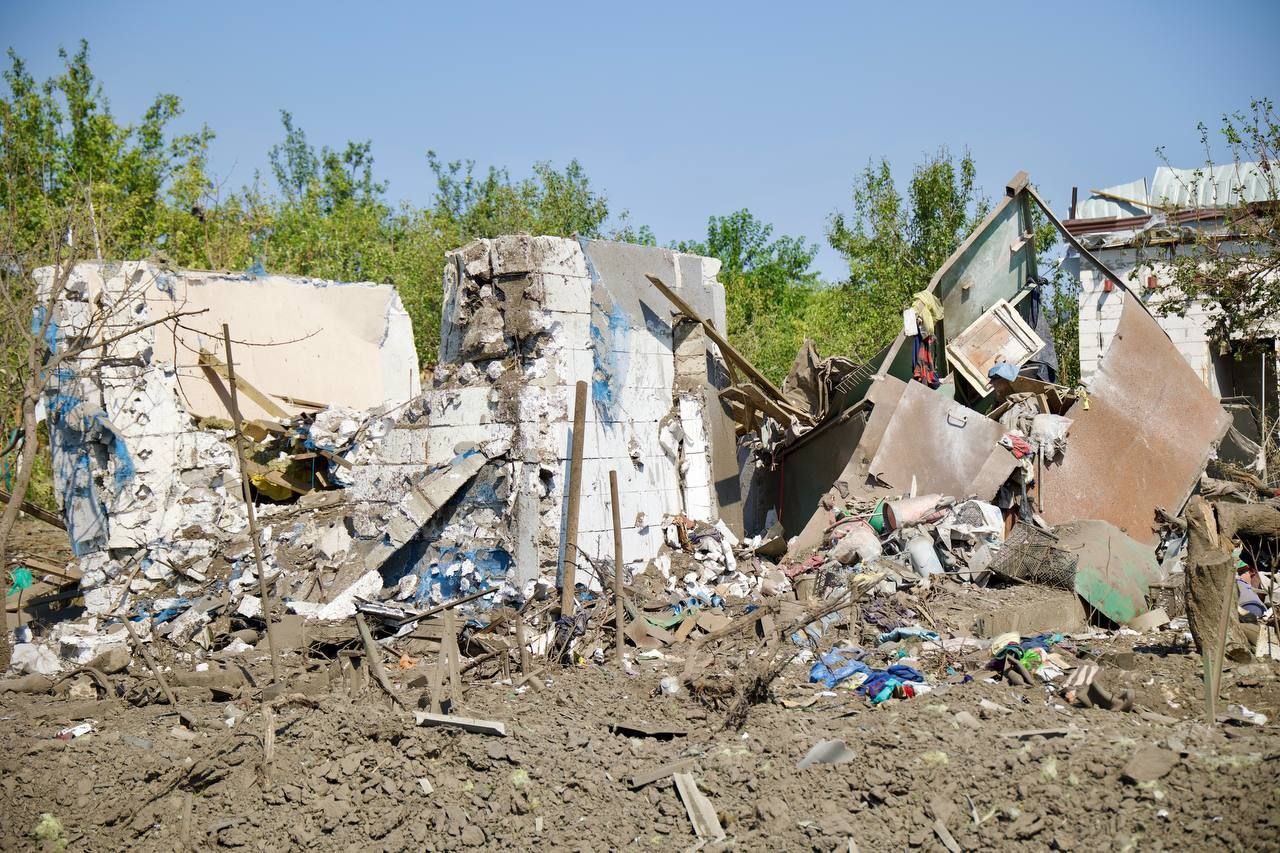 Consequences of shelling of a dacha cooperative in Dnipropetrovsk region