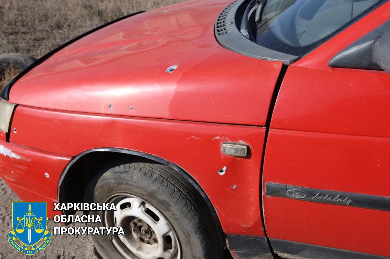 Consequences of drone shelling of a car in Kupyansk