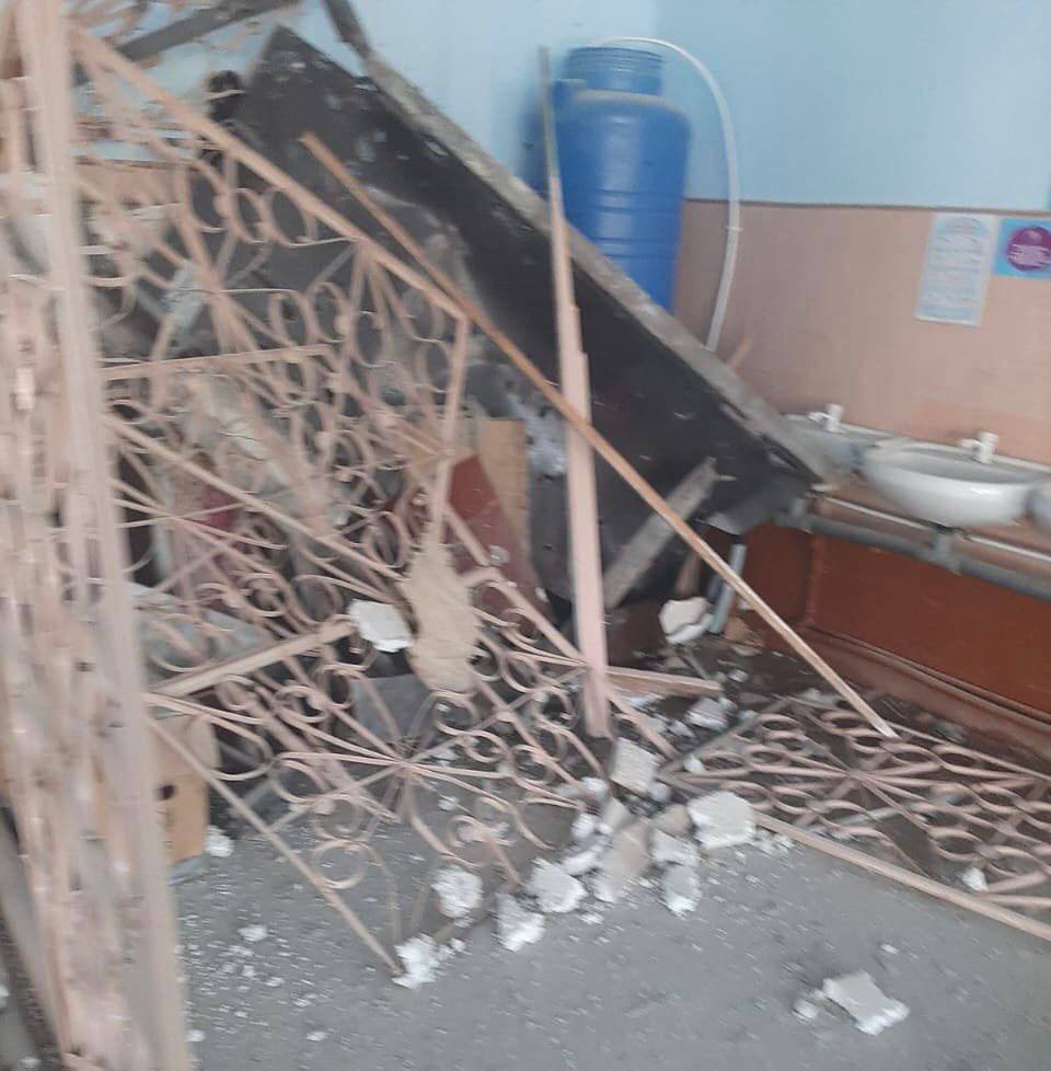 Damaged school in Kherson Region