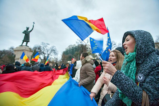 Rally against Dodon's election as Moldovan president after the announcement of election results