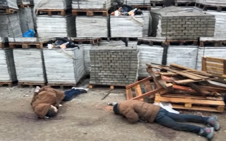 Killed Ukrainians in the streets of Bucha Photo: video screenshot