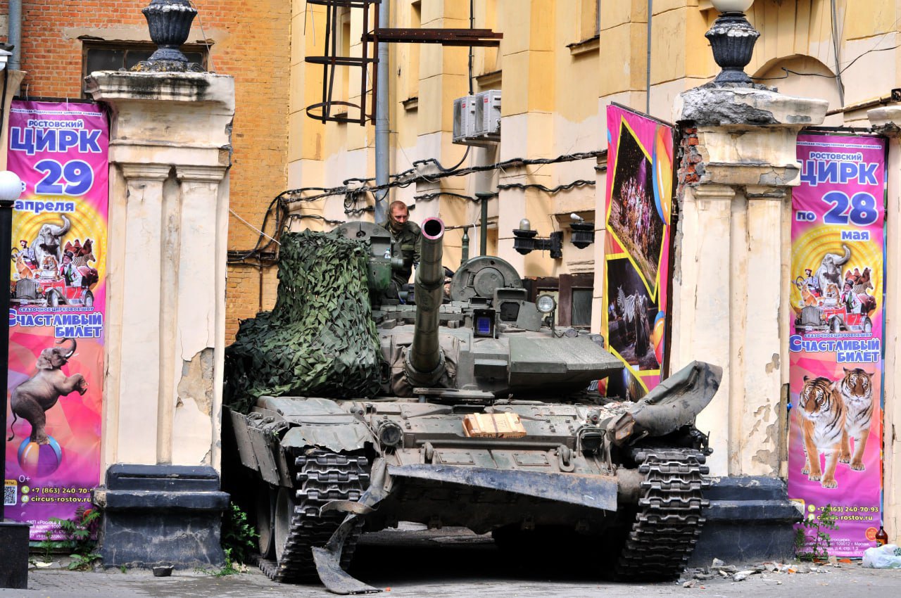 A Wagnerian tank wedged in the gates of the Rostov circus serves as a poignant metaphor for Prigozhin's rebellion