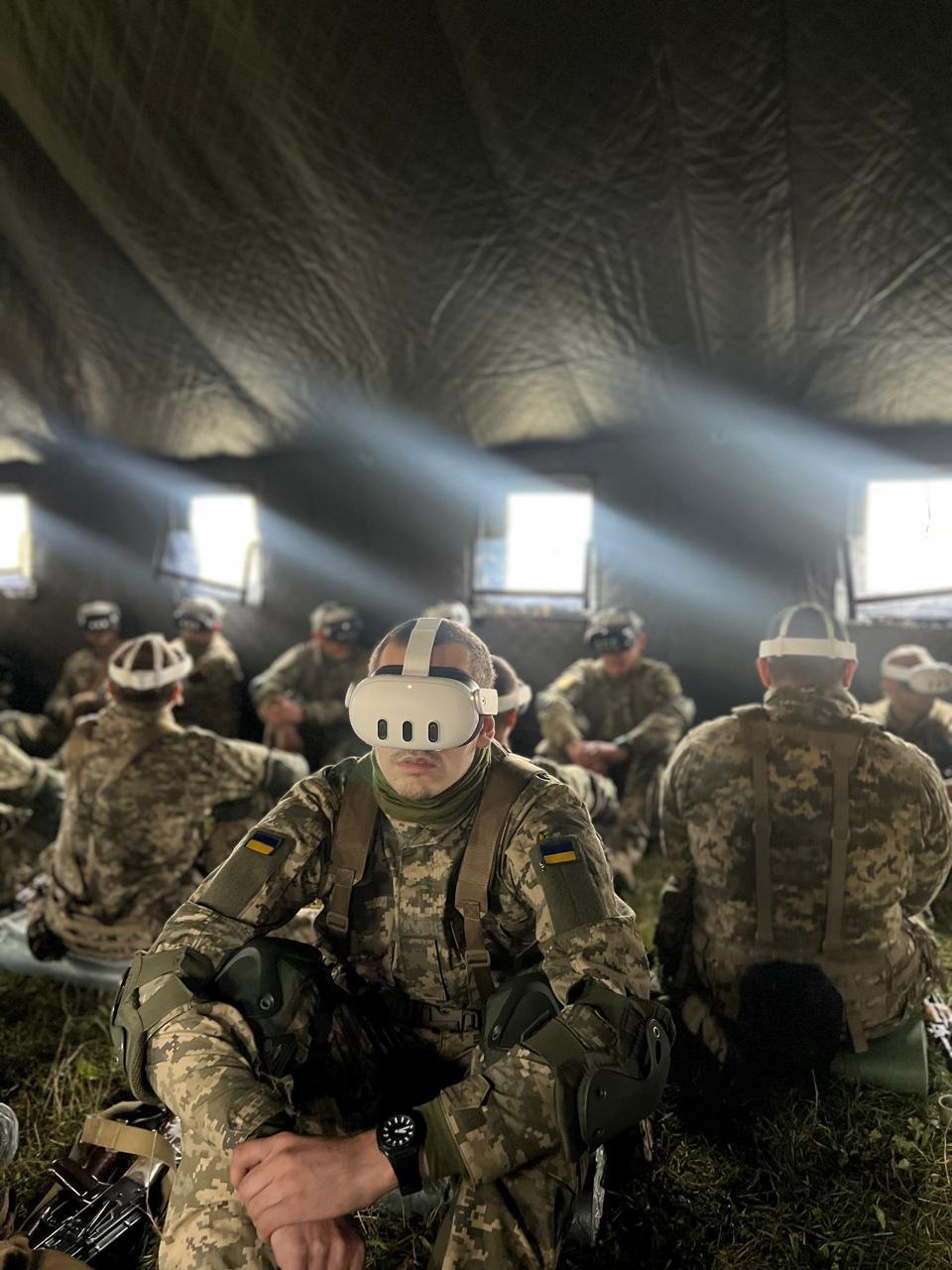 Watching a film at the training centre