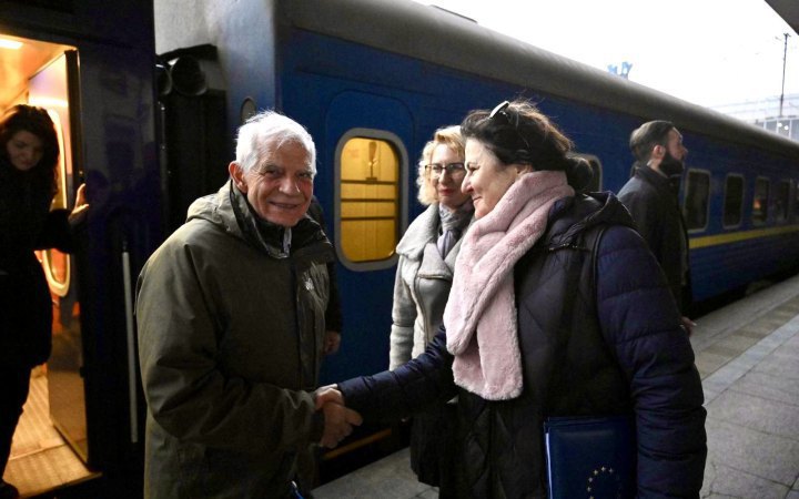 EU High Representative Josep Borrell arrives in Kyiv