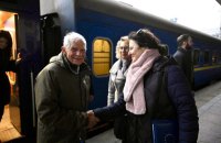 EU High Representative Josep Borrell arrives in Kyiv