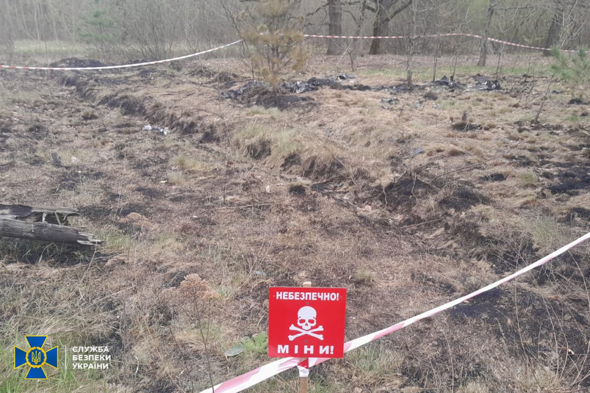 Debris from a drone with elevated radiation levels