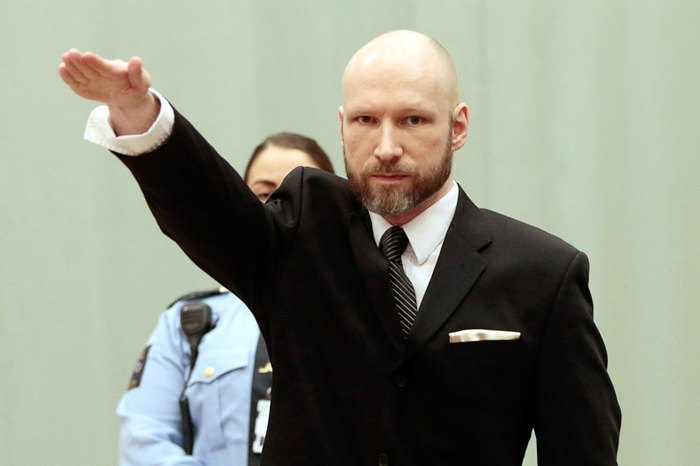 Anders Breivik at the hearing of his appeal