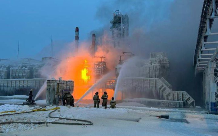 Russian Novatek gas terminal on fire in Ust-Luga