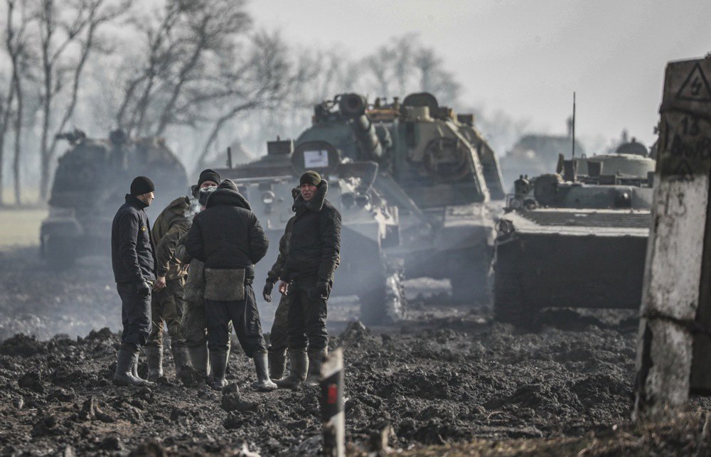 Russian military and equipment near Rostov before the invasion.