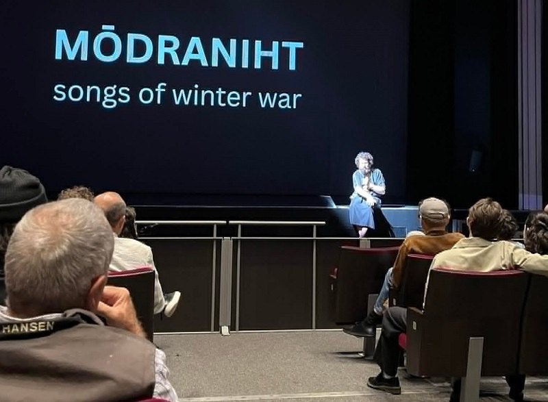Illya Razumeyko addresses the audience at the Wiener Festwochen