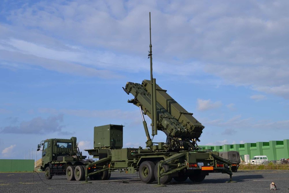 The launcher of the Patriot air Defence system, equipped with PAC-3 and PAC-3 MSE missiles, of the Japanese Air Force.