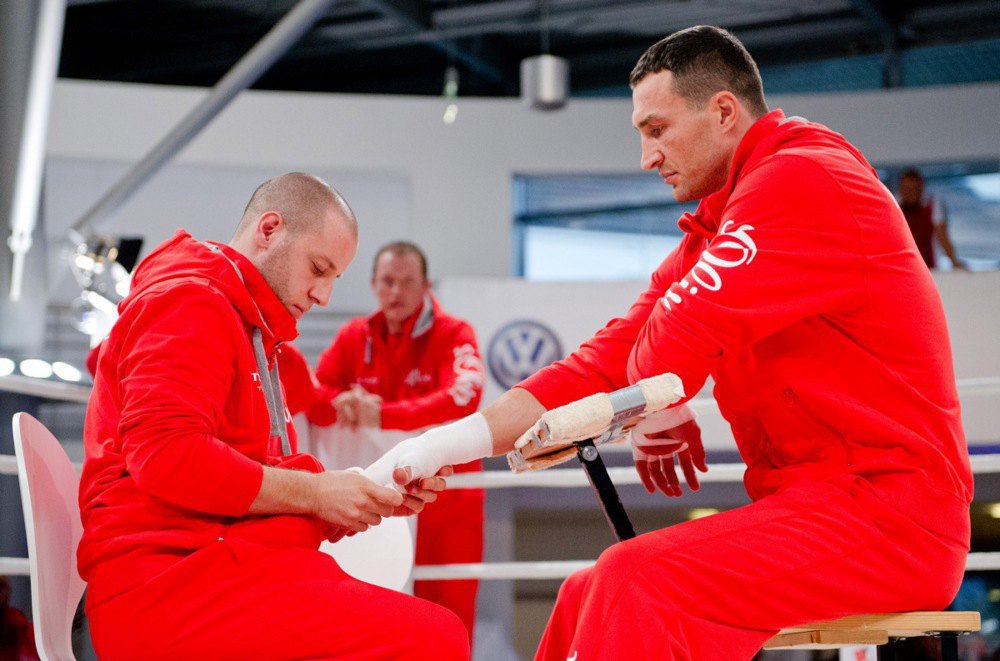 Wladimir Klitschko preparing for one of his fights