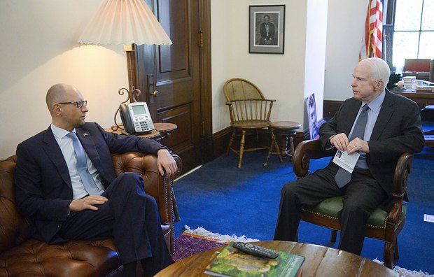 During a trip to Washington, Yatsenyuk met Senator McCain