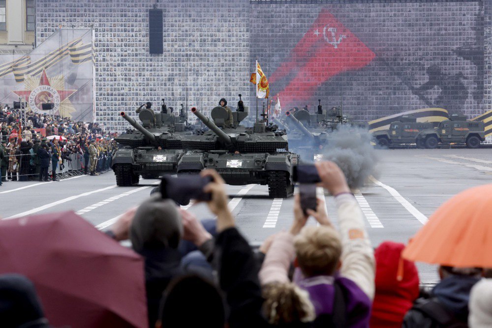 Military equipment during the rehearsal of the parade in Moscow, 7 May, 2025.