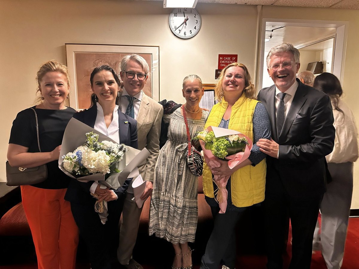 Svitlana Melnyk, Oksana Lyniv, Matthew Broderick, Sarah Jessica Parker and Andriy Melnyk at the Metropolitan Opera’s season finale