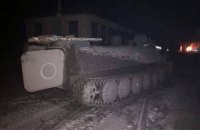 The column of military vehicles was destroyed near metro station Beresteiska