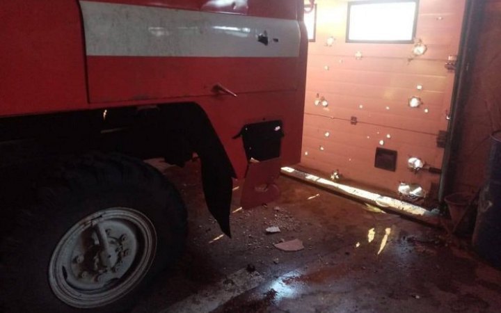 Firefighting equipment damaged by russian shelling of Avdiivka