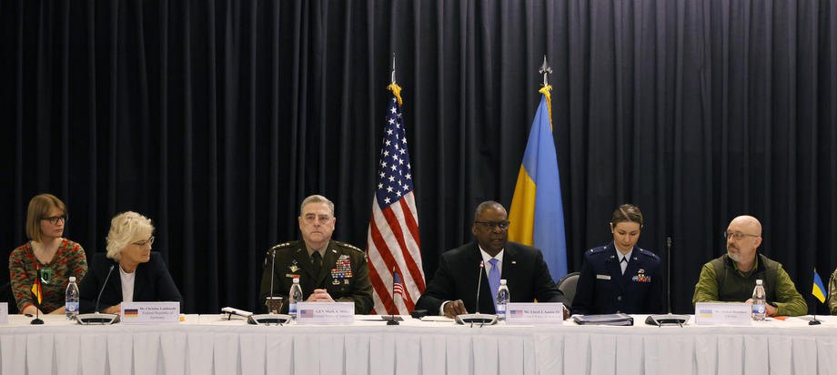During a meeting of defense ministers at Ramstein Air Force Base in Germany