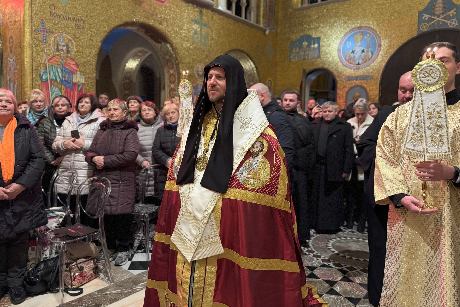 Cardinal Mykola Bychok during a prayer service for peace in Ukraine at St Sophia's Cathedral in Rome, 9 December 2024