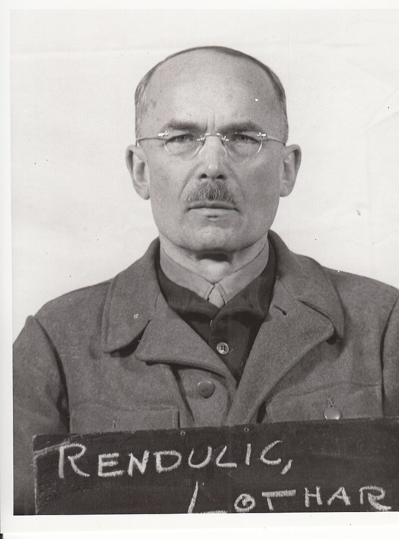 Lothar Rendulic during a meeting at the Palace of Justice, Nuremberg